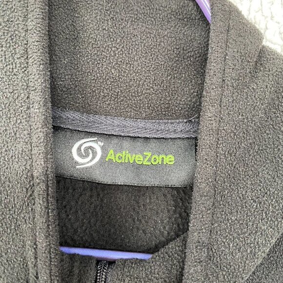 Active Zone Vest Women's Size 2X Full Zip Up Side Pockets Fleece Black Sleeveles - Picture 2 of 9
